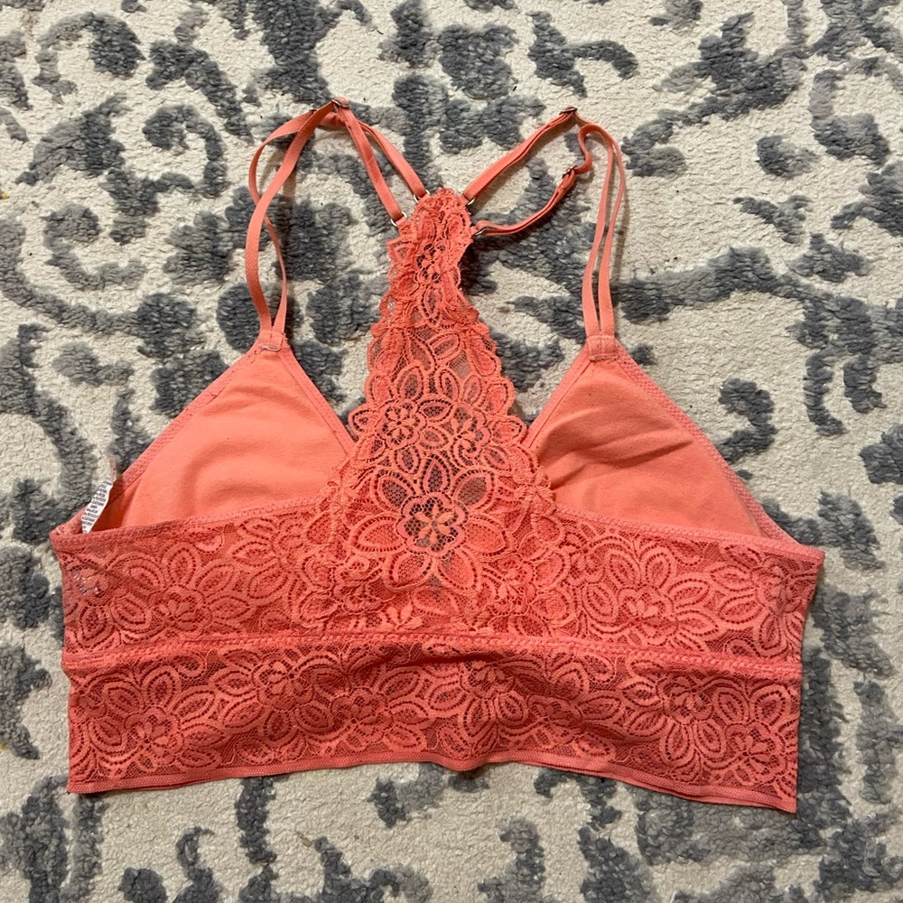 Aerie Desert Lace Racerback Bralette in Peach Cargo